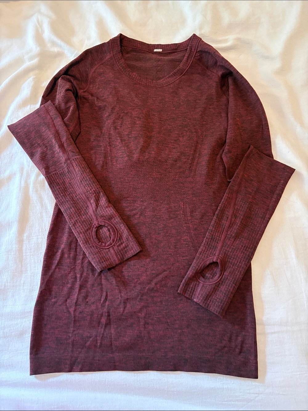 lululemon athletica Heathered Wine Long Sleeve Top - Picture 1 of 2